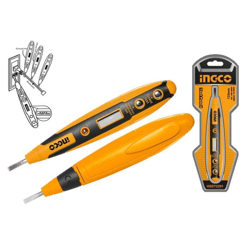 This is the Ingco Test Pencil / Digital Voltage Tester one of the best tools by technicians and electricians sold by Tech Store in Lebanon.