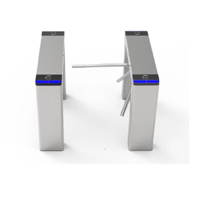 Uniview OFG5311-R-C Flap gate with 500mm passage width, same bi‑directional IR sensors, anti‑crush detection, emergency release, and durable stainless‑steel body — compact option for space‑constrained entrances.