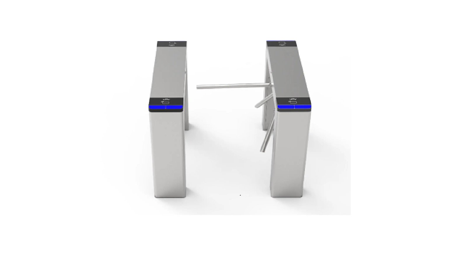 Uniview OFG5311-R-C Flap gate with 500mm passage width, same bi‑directional IR sensors, anti‑crush detection, emergency release, and durable stainless‑steel body — compact option for space‑constrained entrances.